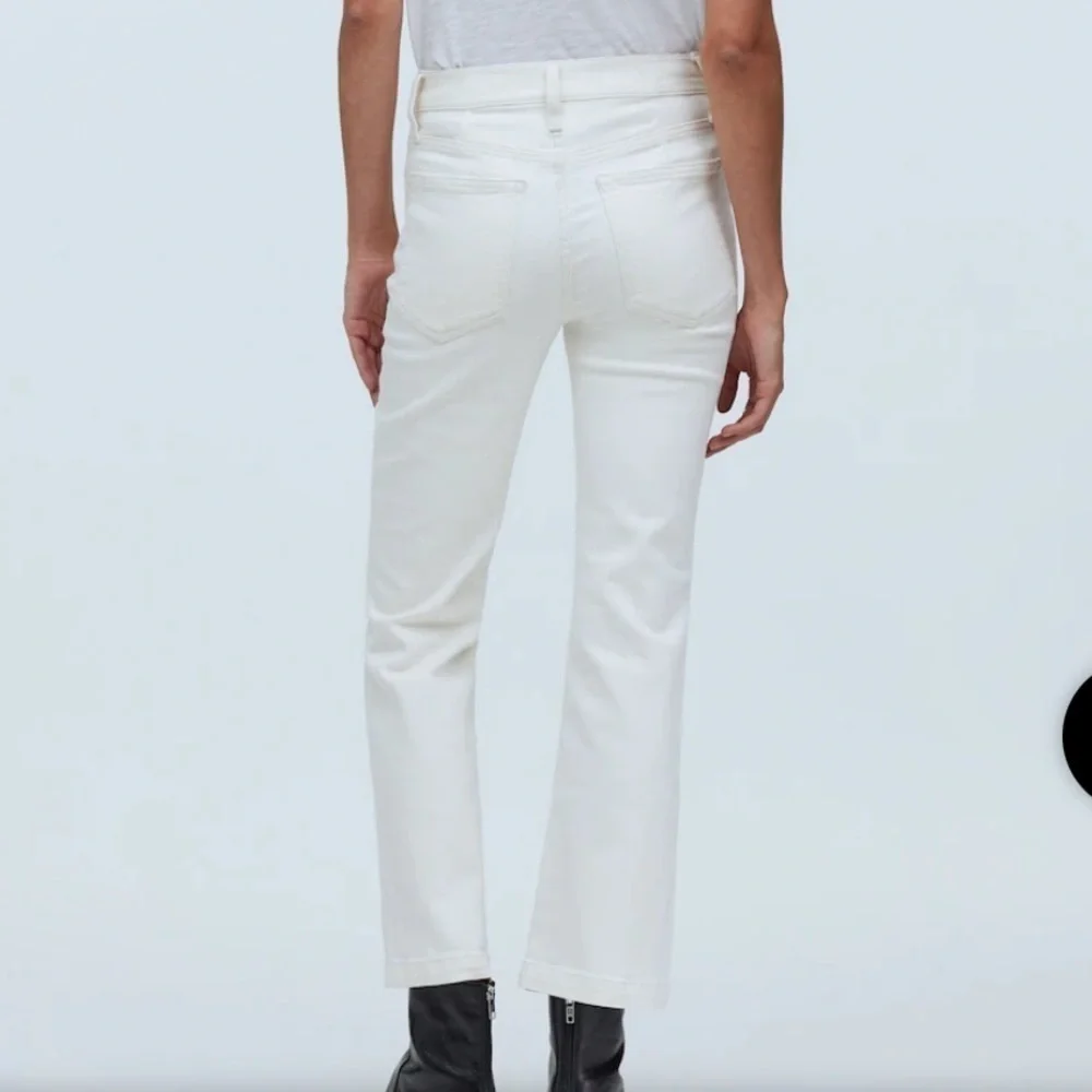 Madewell Kick Out Crop Jeans Cream Vintage Canvas Size 25